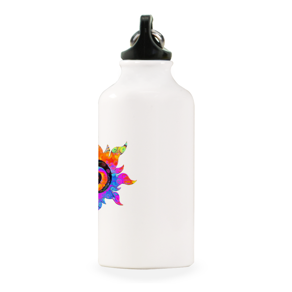 White Aluminum Sports Water Bottle 13.5oz / Fitness Bottle