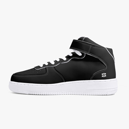 Unisex High-Top Leather Sneakers shoes ActSun - Black