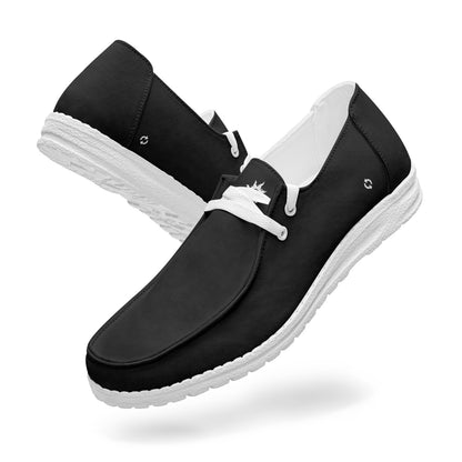 Unisex Trendy Lace-up Loafers ActSun - Black/white