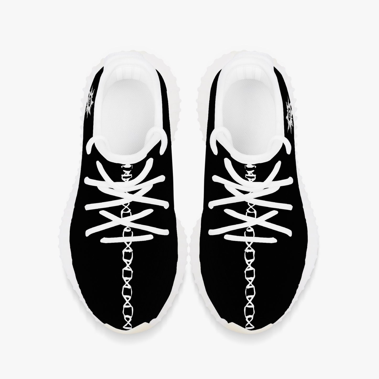 Kids' Mesh Knit Sneakers - Black and White
