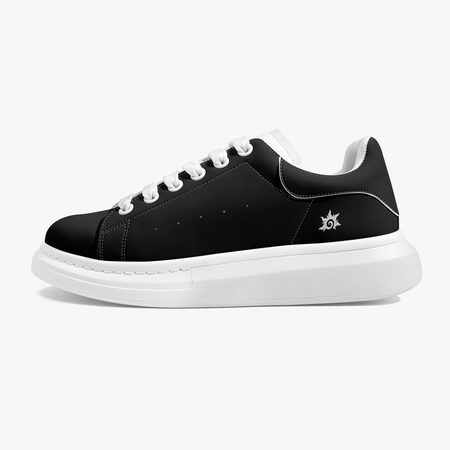 Unisex Low-Top Leather Sneakers shoes - Black