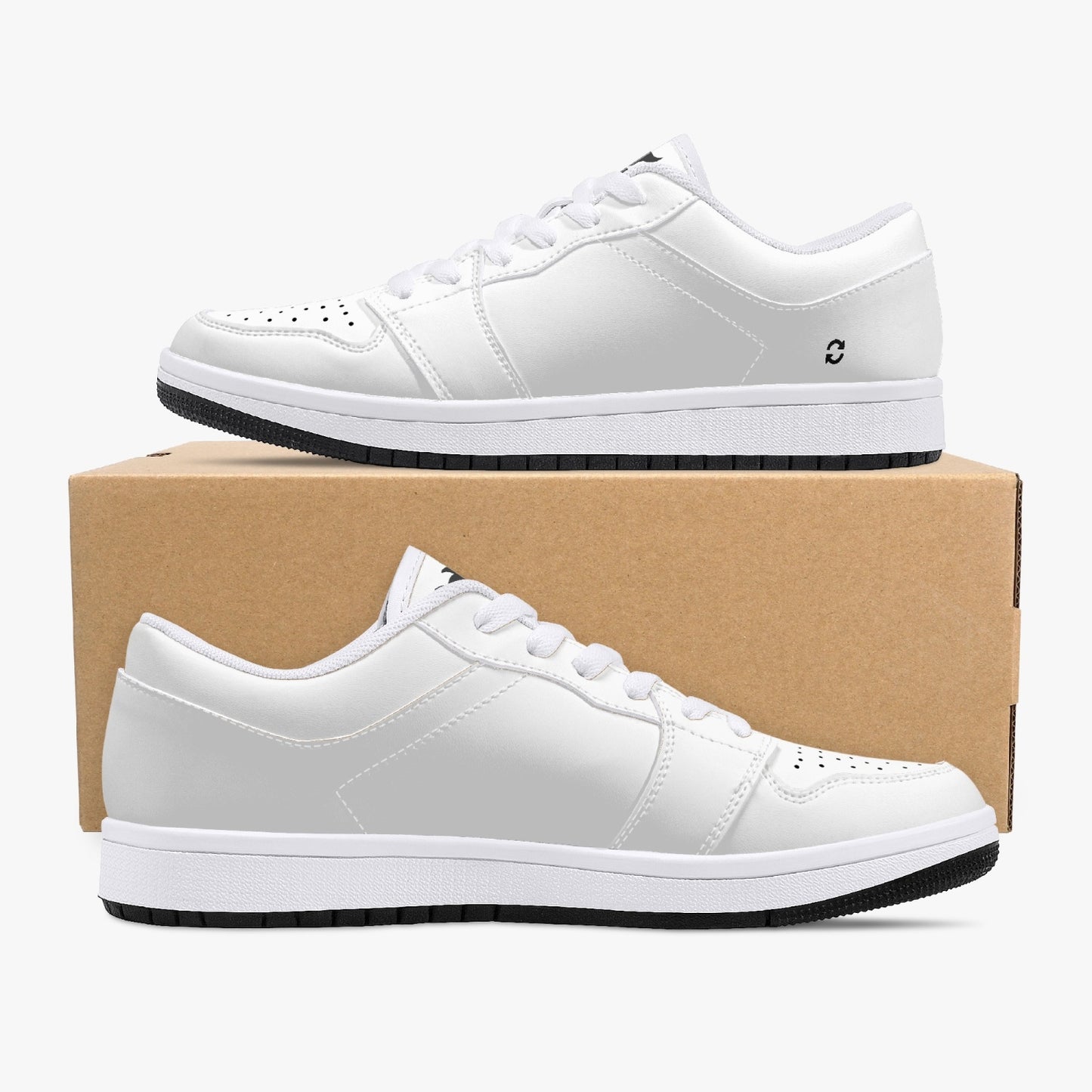 Unisex Top Leather Sneakers - White/Black