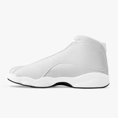 High-Top Leather Basketball Sneakers - White