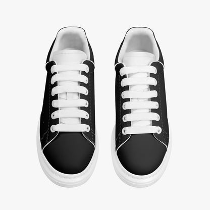 Unisex Low-Top Leather Sneakers shoes - Black