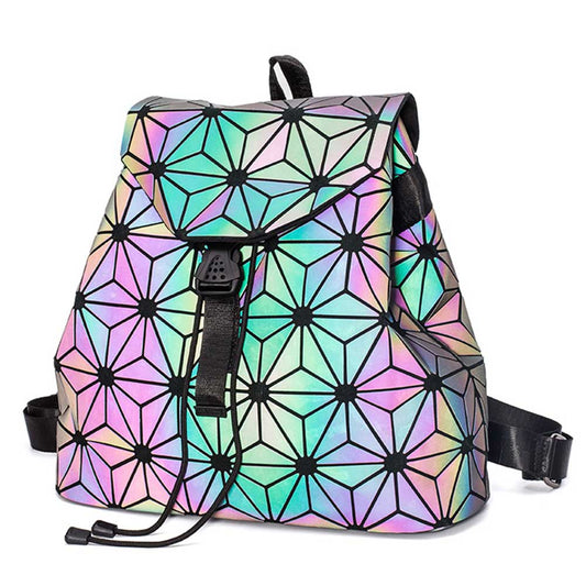 Geometric Backpack / Reflective Luminous Backpack / Rhombus Foldable Backpack