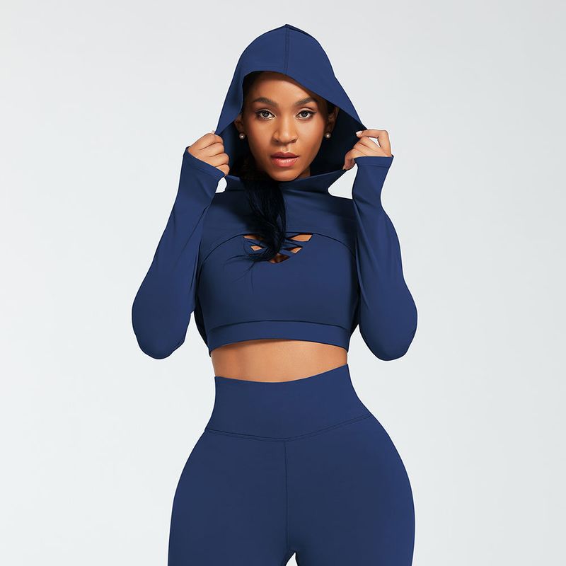 Hooded Crossover Underwear Fitness Suit