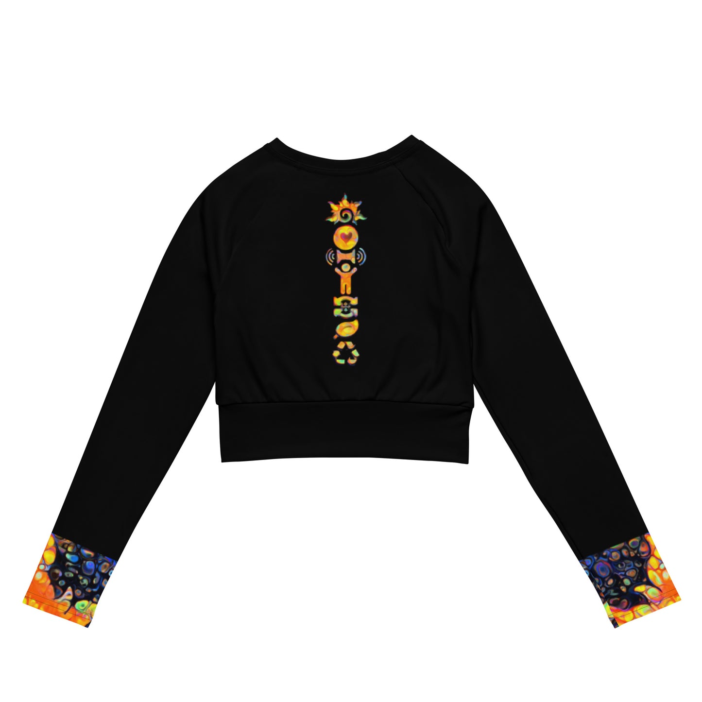 Recycled long-sleeve crop top ActSun1-Black2