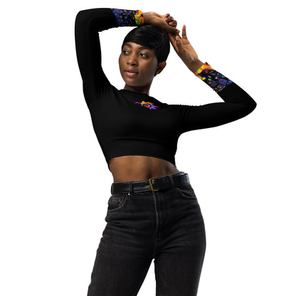 Recycled long-sleeve crop top ActSun1-Black2