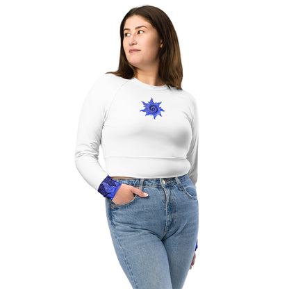 Recycled long-sleeve crop top ActSun3-White