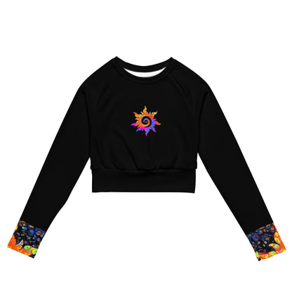 Recycled long-sleeve crop top ActSun1-Black2