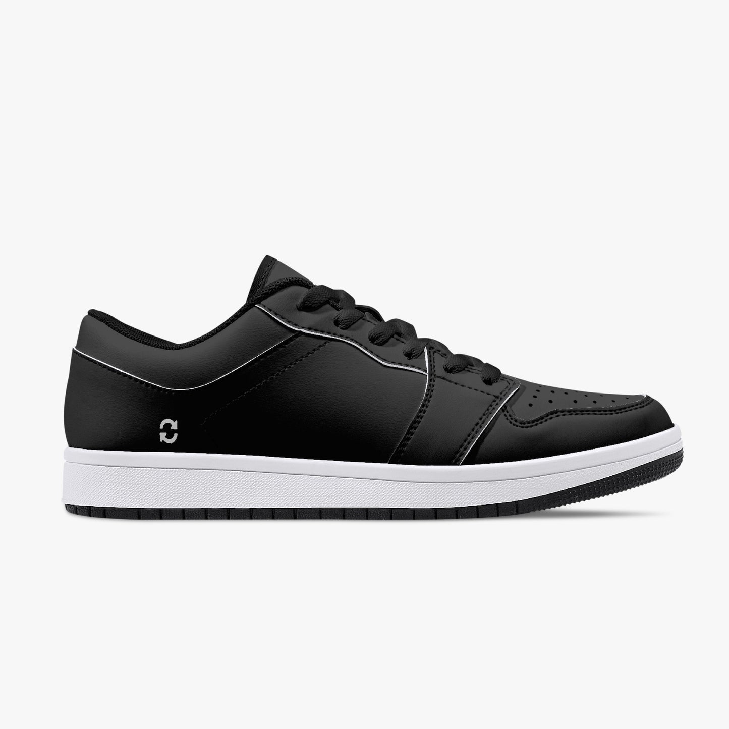 Unisex Low-Top Leather sneakers shoes - White/Black 1