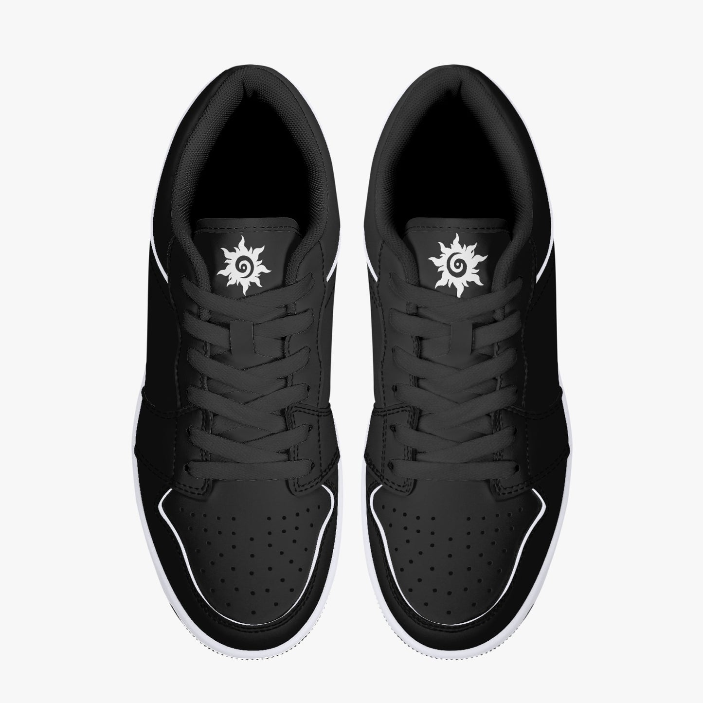 Unisex Low-Top Leather sneakers shoes - White/Black 1