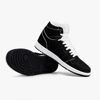 Unisex High-Top Leather Sneakers Shoes ActSun - Black
