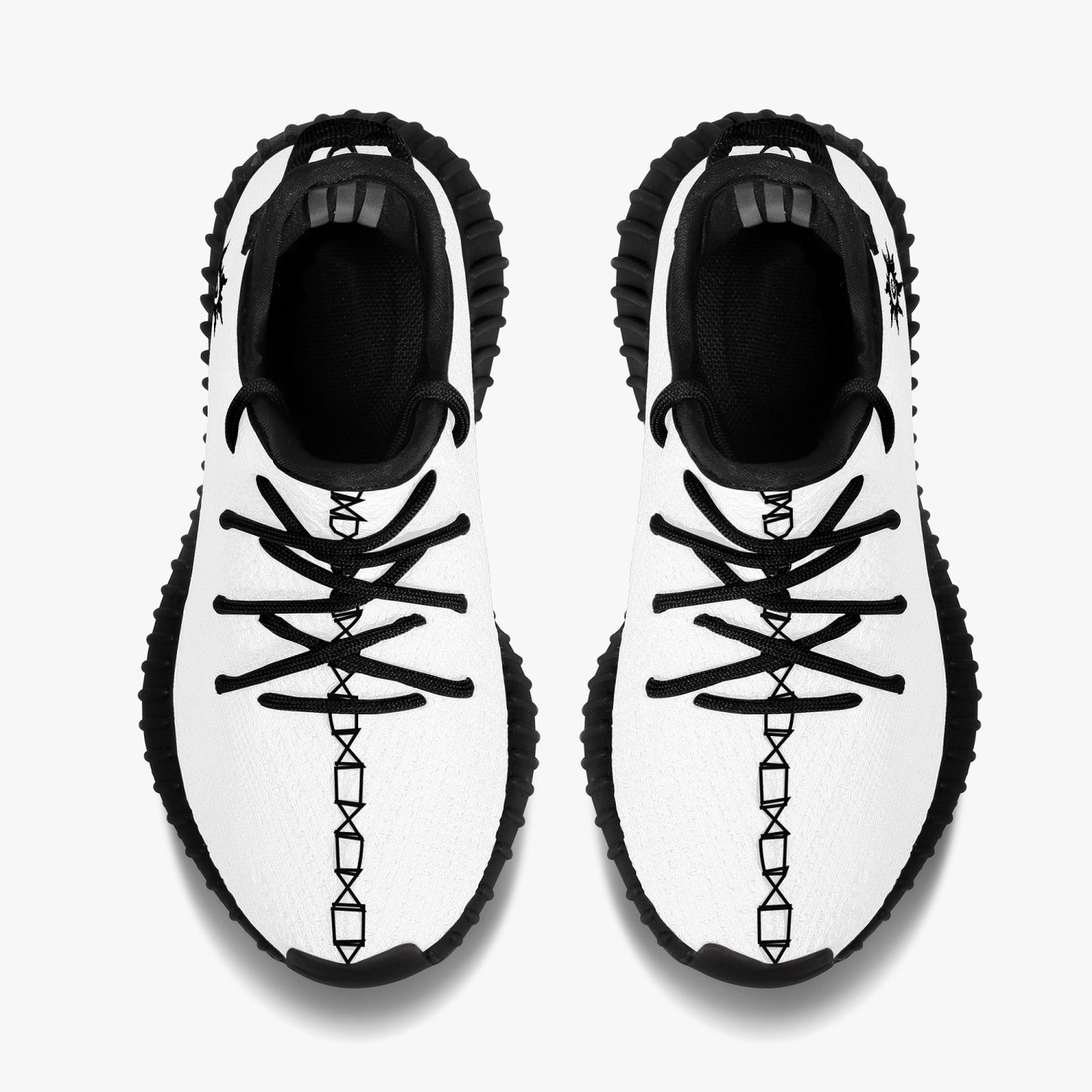 Kids' Mesh Knit Sneakers -  White and Black